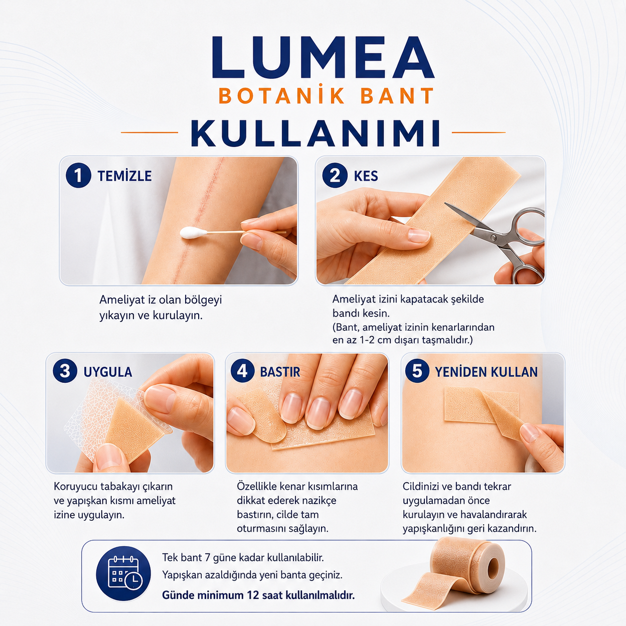Lumea Silikon İz Bandı — Premium Silikon Rulo Bant | Tıbbi Sınıf