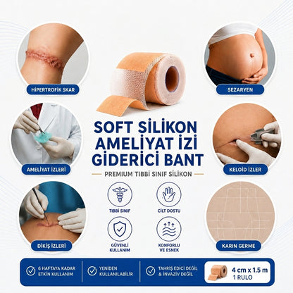 Lumea Silikon İz Bandı — Premium Silikon Rulo Bant | Tıbbi Sınıf